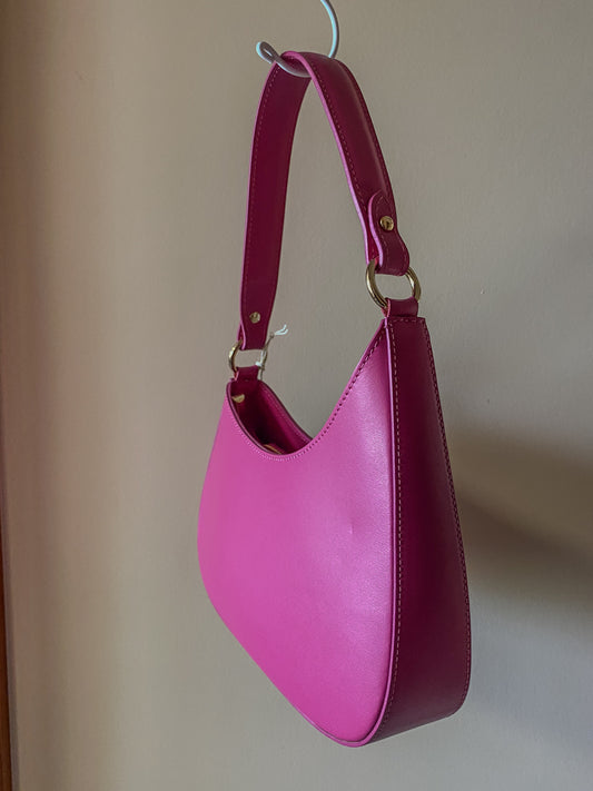 Fuksijos spalvos odinė rankinė