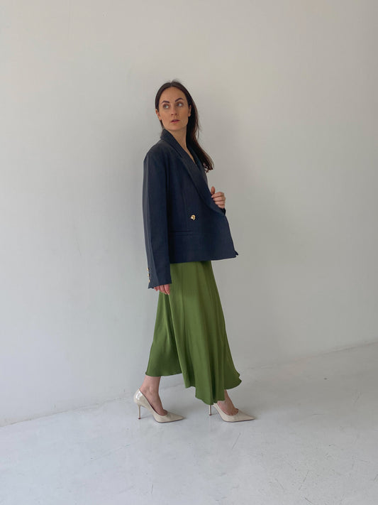 Viskozinis alyvuogių atspalvio sijonas